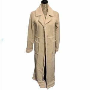 Le Chateau Faux Shearling Lined Trench Coat Size S